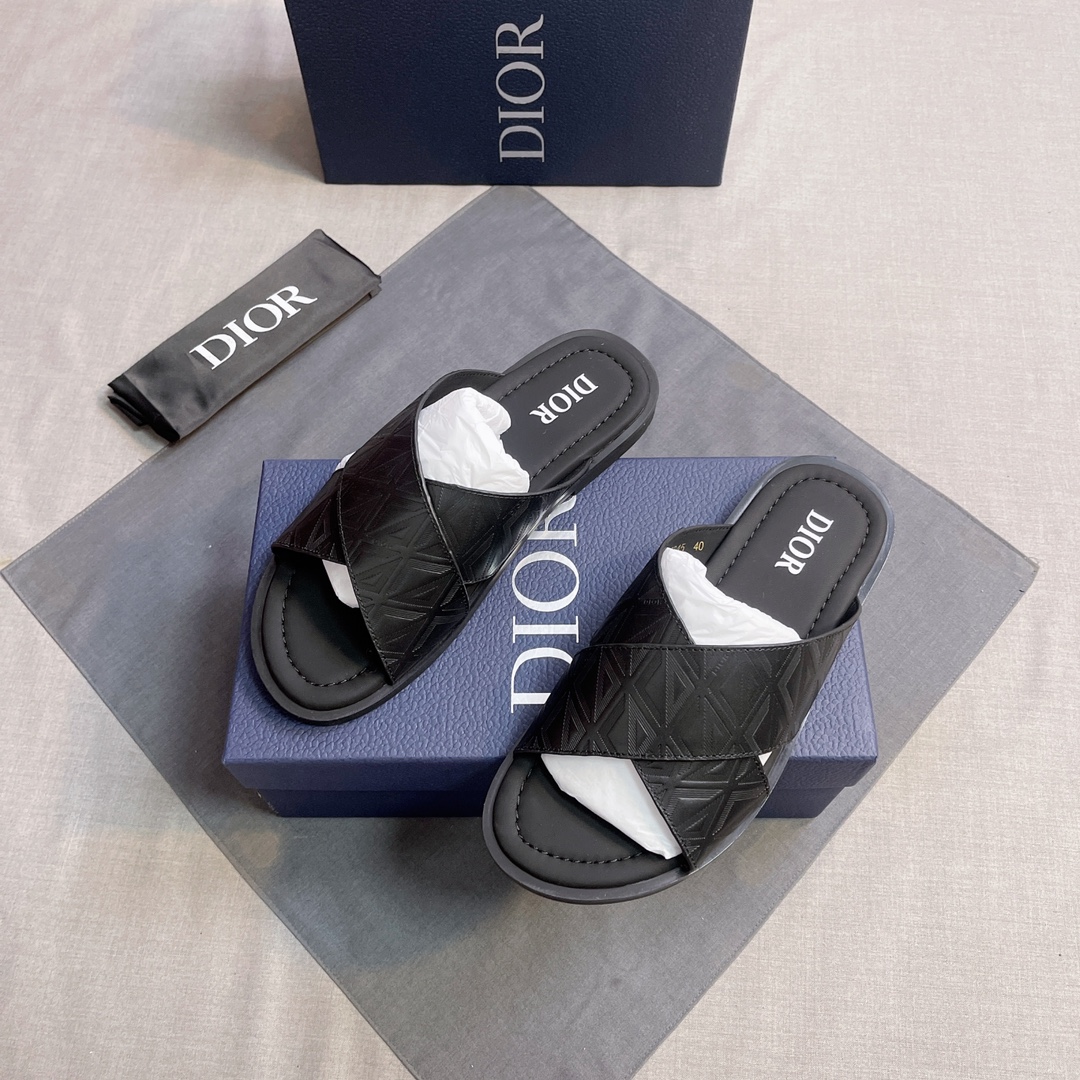 Dior 一比一 男款 交叉設計拖鞋 經典老花時尚款| 13 Dior 一比一 男款 交叉設計拖鞋 經典老花時尚款