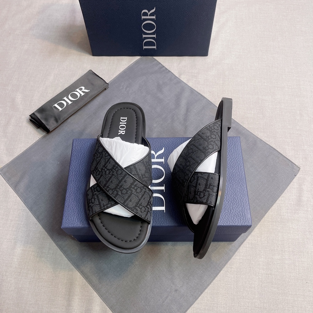 Dior A貨 男款 Oblique拖鞋 經典提花休閒款| 14 Dior A貨 男款 Oblique拖鞋 經典提花休閒款