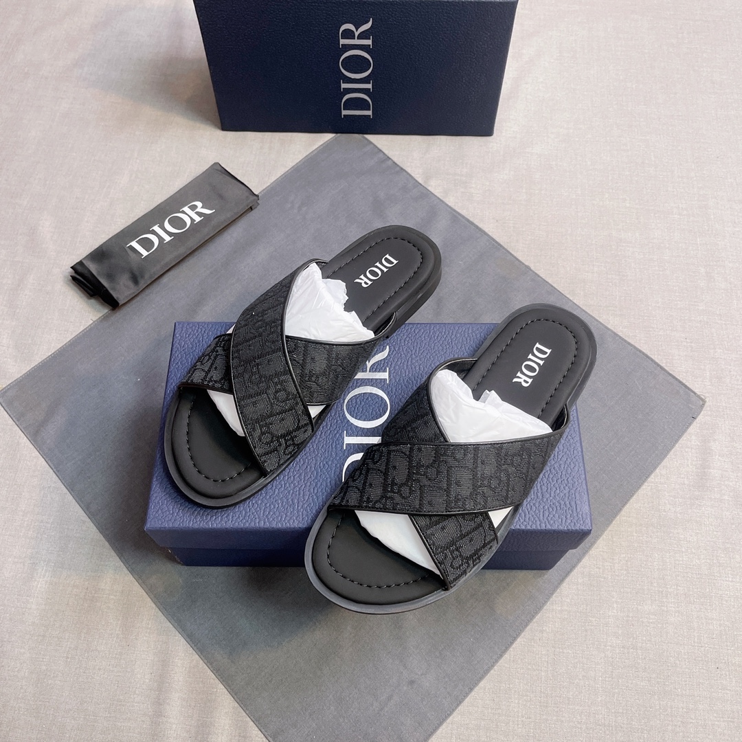 Dior A貨 男款 Oblique拖鞋 經典提花休閒款| 13 Dior A貨 男款 Oblique拖鞋 經典提花休閒款