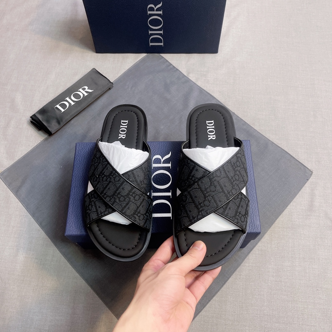 Dior A貨 男款 Oblique拖鞋 經典提花休閒款| 12 Dior A貨 男款 Oblique拖鞋 經典提花休閒款