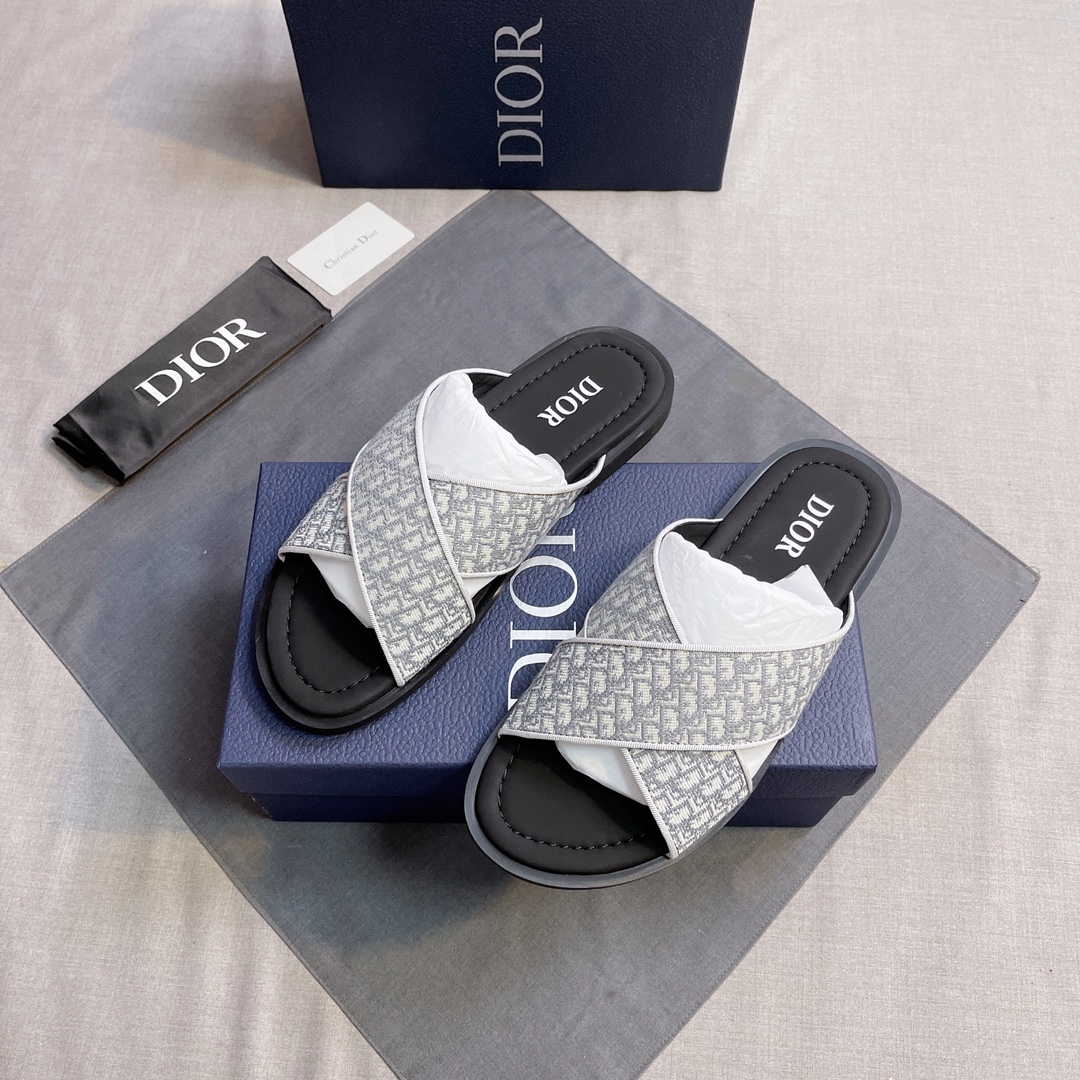 Dior 高仿 男款 Oblique交叉拖鞋 百搭休閒款| 13 Dior 高仿 男款 Oblique交叉拖鞋 百搭休閒款