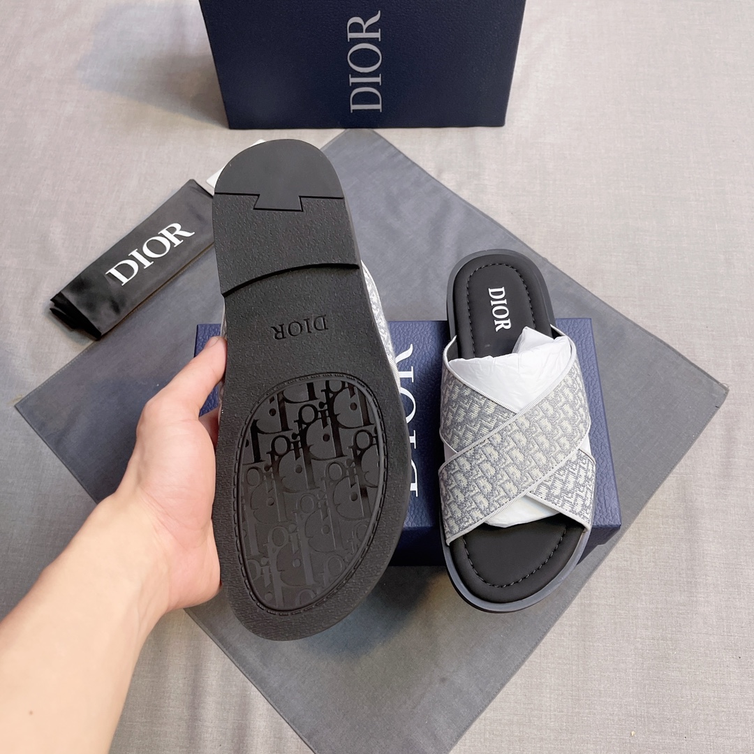 Dior 高仿 男款 Oblique交叉拖鞋 百搭休閒款| 8 Dior 高仿 男款 Oblique交叉拖鞋 百搭休閒款