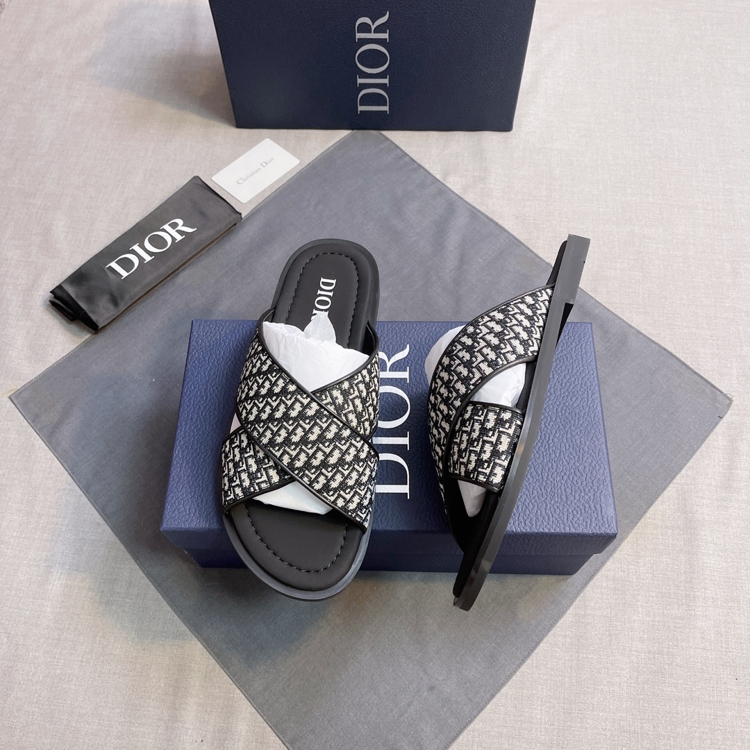 Dior A貨 男款 Oblique老花拖鞋 經典休閒百搭款| 14 Dior A貨 男款 Oblique老花拖鞋 經典休閒百搭款