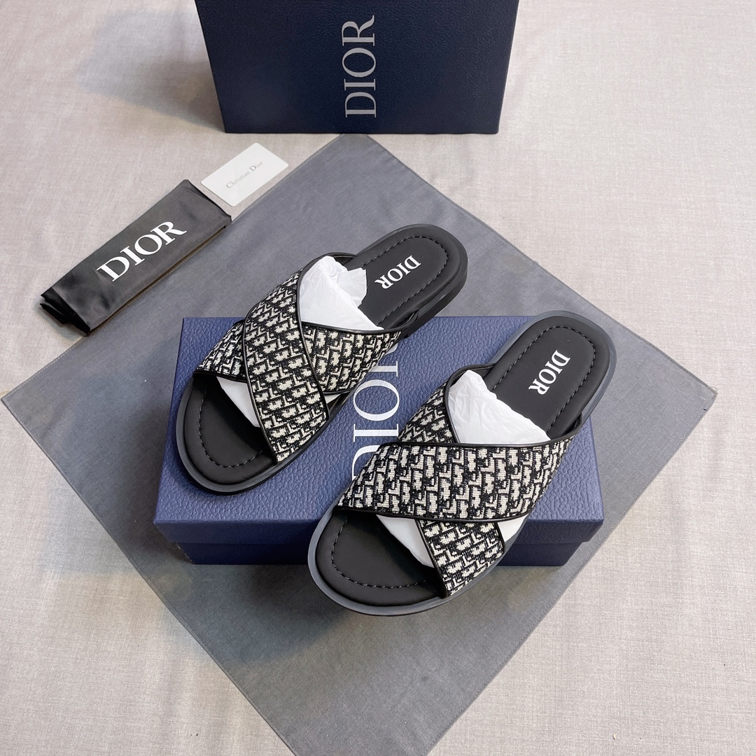 Dior A貨 男款 Oblique老花拖鞋 經典休閒百搭款| 13 Dior A貨 男款 Oblique老花拖鞋 經典休閒百搭款