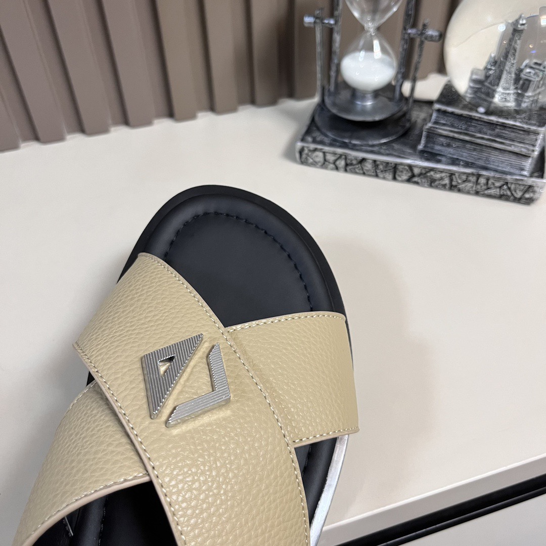 Dior 一比一 男款 交叉皮革拖鞋 時尚休閒款| 9 Dior 一比一 男款 交叉皮革拖鞋 時尚休閒款