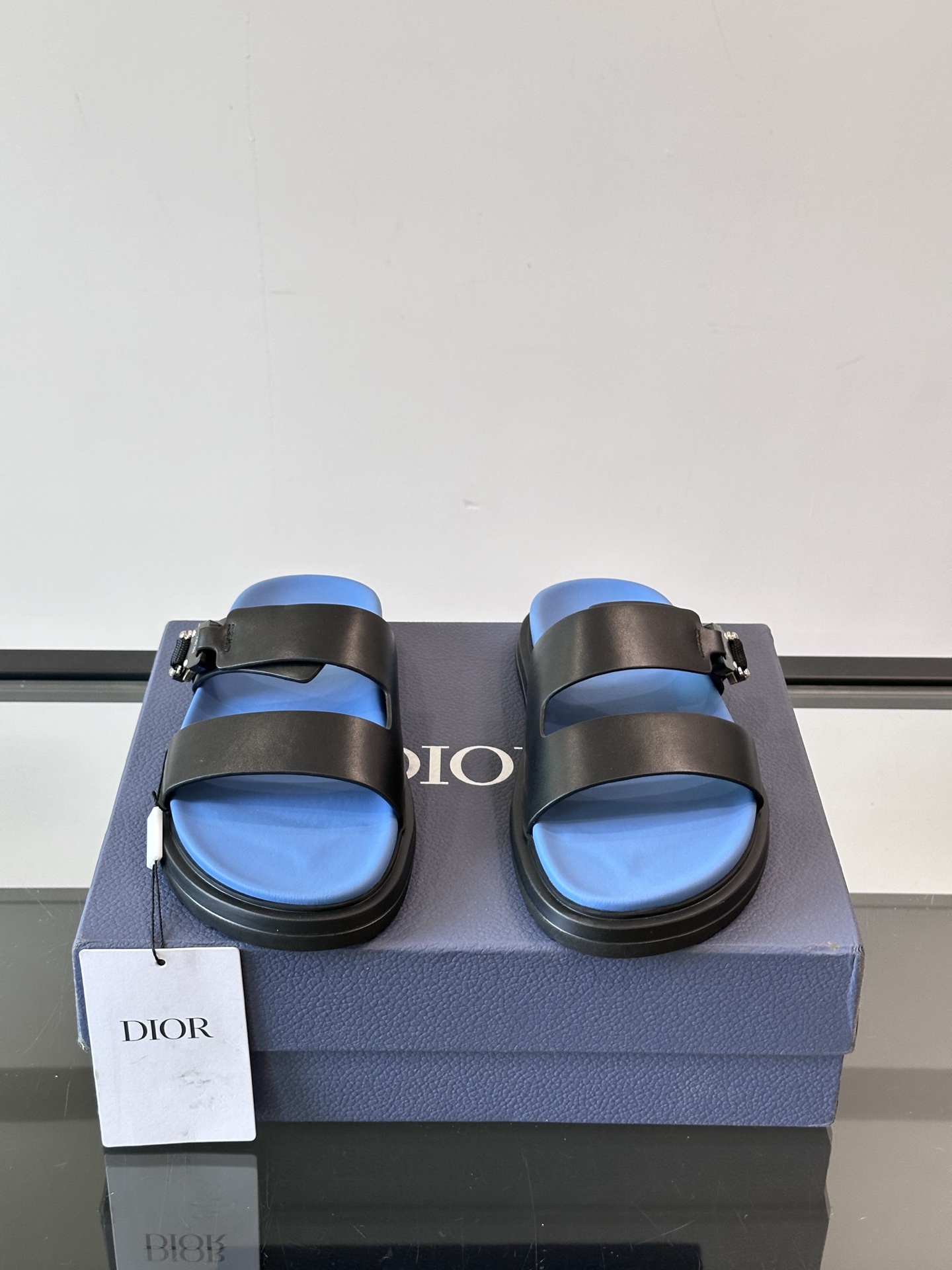 DIOR 原單 男款雙帶涼拖鞋 藍色厚底拖鞋| 14 DIOR 原單 男款雙帶涼拖鞋 藍色厚底拖鞋
