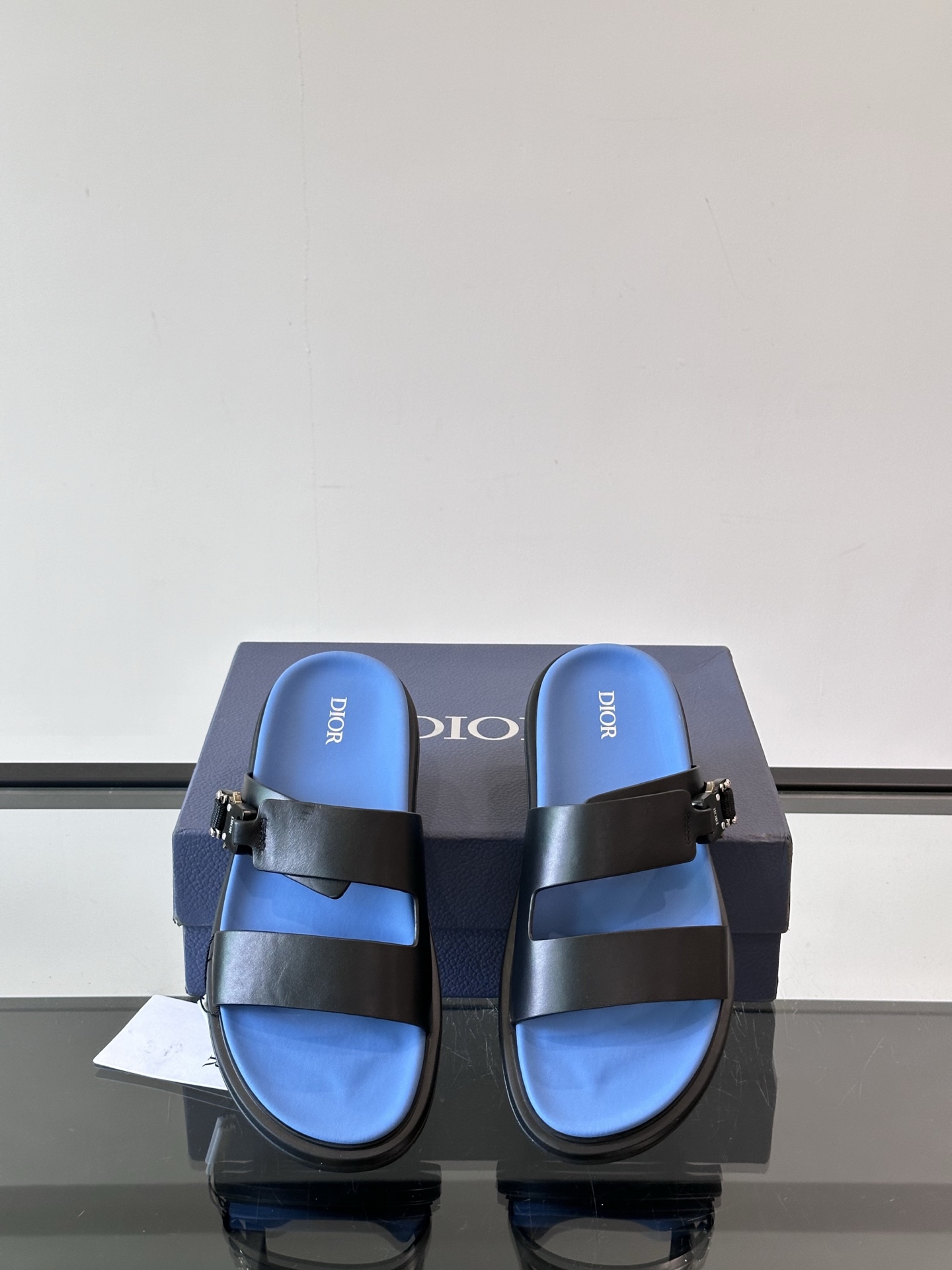DIOR 原單 男款雙帶涼拖鞋 藍色厚底拖鞋| 10 DIOR 原單 男款雙帶涼拖鞋 藍色厚底拖鞋