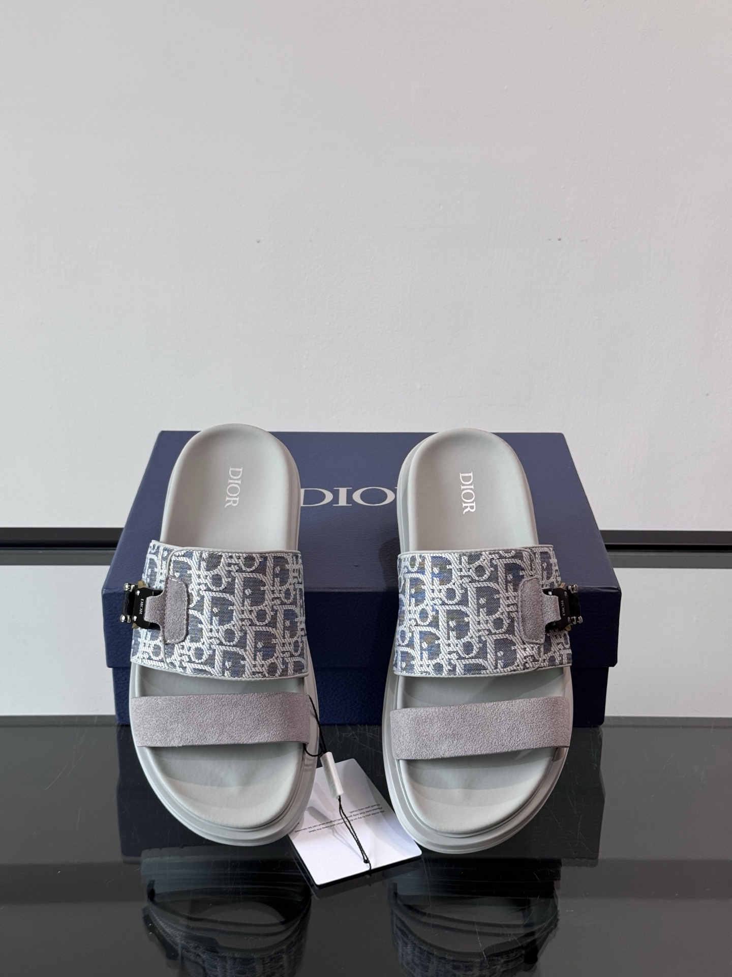 DIOR 一比一 男款Oblique老花拖鞋 灰色潮流拖鞋| 10 DIOR 一比一 男款Oblique老花拖鞋 灰色潮流拖鞋