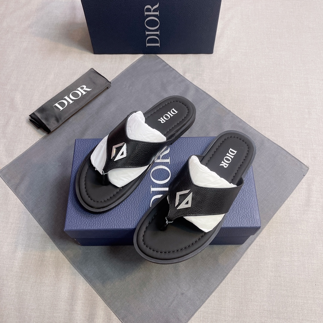 DIOR A貨 男款CD麂皮拖鞋 黑色休閒拖鞋 百搭款| 13 DIOR A貨 男款CD麂皮拖鞋 黑色休閒拖鞋 百搭款