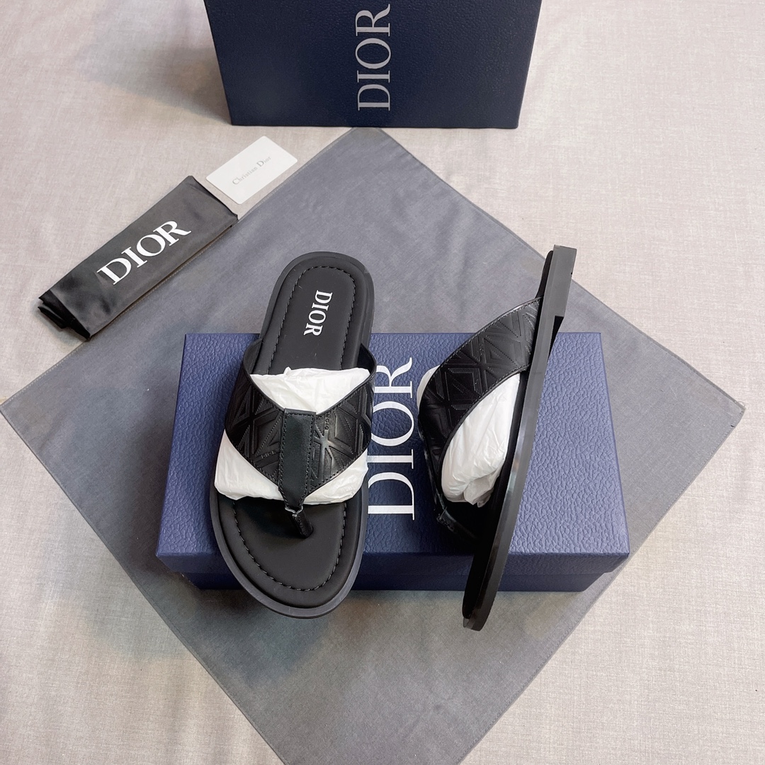DIOR 原單 男款CD夾腳拖鞋 黑色潮流涼拖| 14 DIOR 原單 男款CD夾腳拖鞋 黑色潮流涼拖