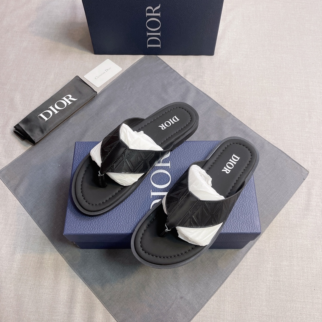 DIOR 原單 男款CD夾腳拖鞋 黑色潮流涼拖| 13 DIOR 原單 男款CD夾腳拖鞋 黑色潮流涼拖