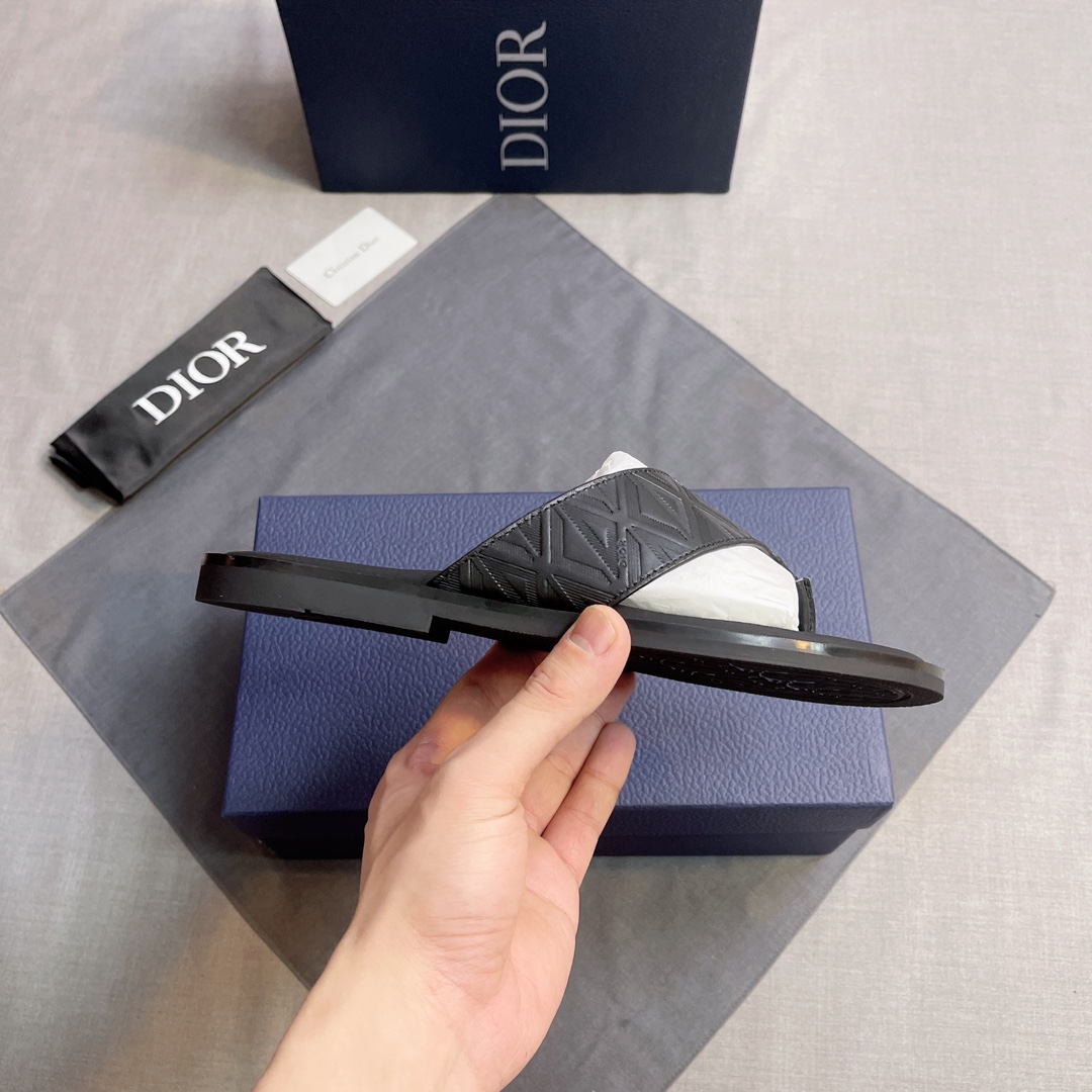 DIOR 原單 男款CD夾腳拖鞋 黑色潮流涼拖| 11 DIOR 原單 男款CD夾腳拖鞋 黑色潮流涼拖