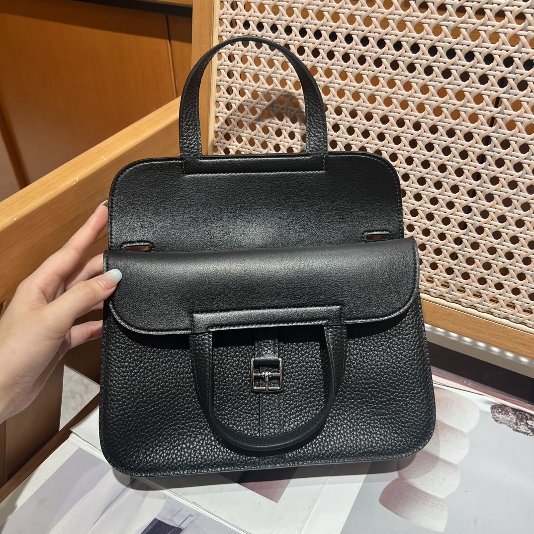 Hermes 原單 女款 Halzan 荔枝紋手提包 通勤輕奢款| 14 Hermes 原單 女款 Halzan 荔枝紋手提包 通勤輕奢款