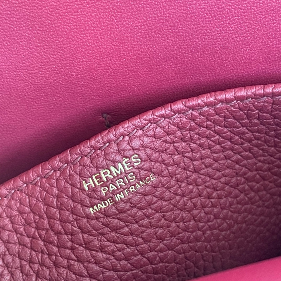 Hermes 一比一 女款 Halzan 手提斜背包 酒紅優雅款| 11 Hermes 一比一 女款 Halzan 手提斜背包 酒紅優雅款