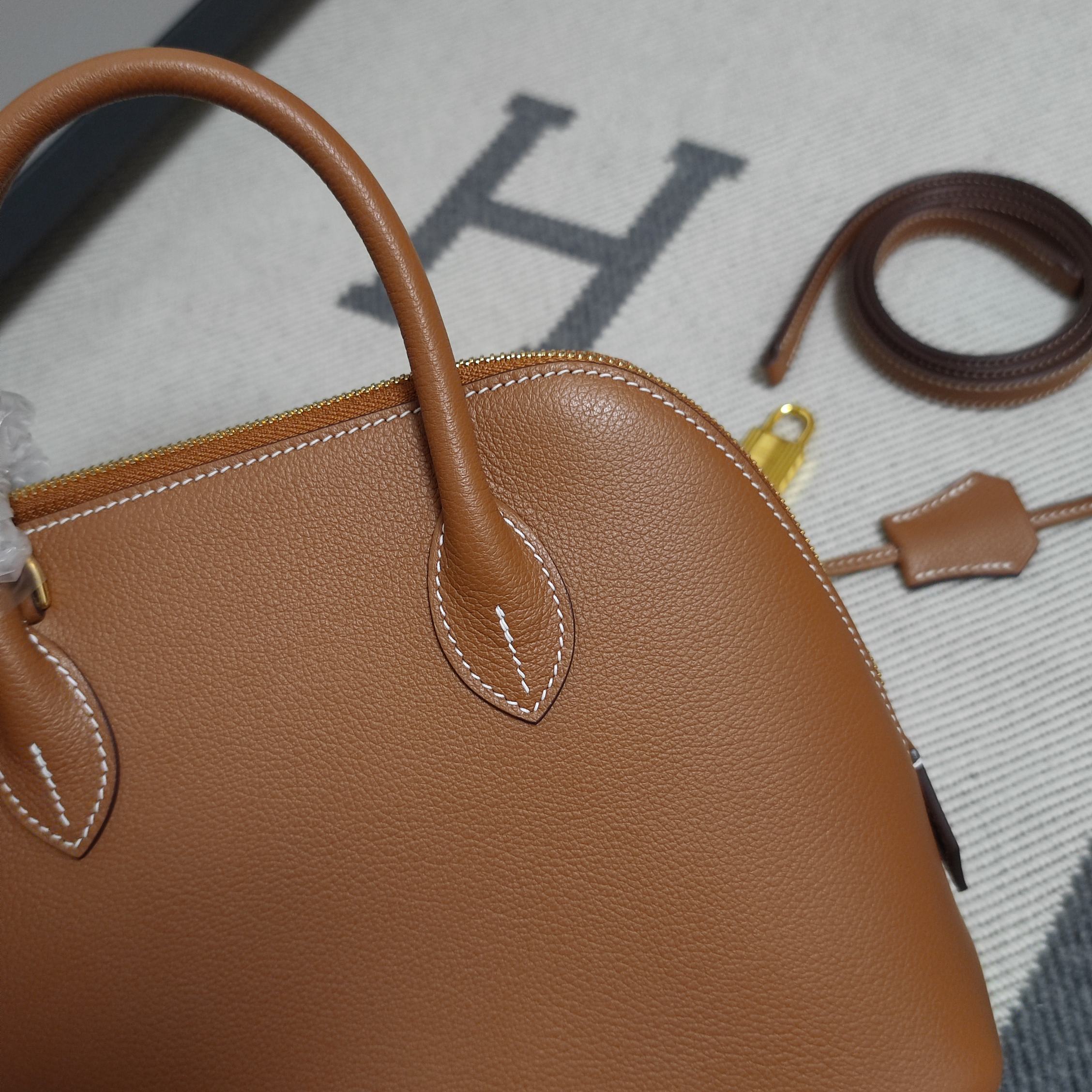 Hermes 高仿 女款 Bolide 手提包 焦糖棕經典百搭款| 10 Hermes 高仿 女款 Bolide 手提包 焦糖棕經典百搭款