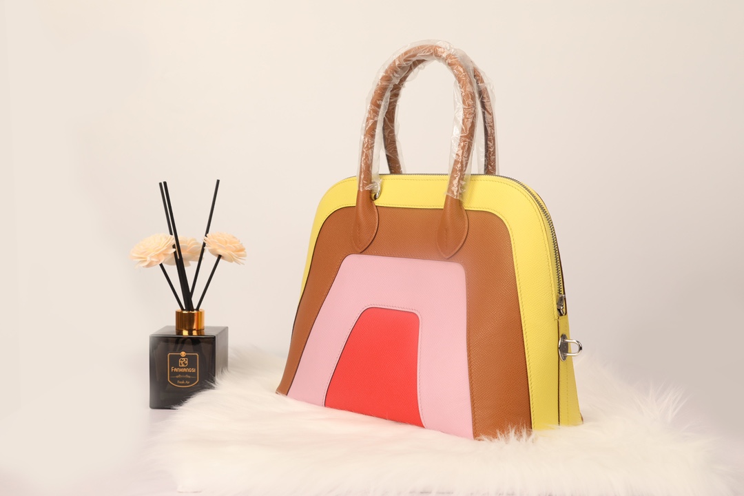 Hermes 高仿 女款 Bolide 拼色手提包 彩虹設計款| 16 Hermes 高仿 女款 Bolide 拼色手提包 彩虹設計款