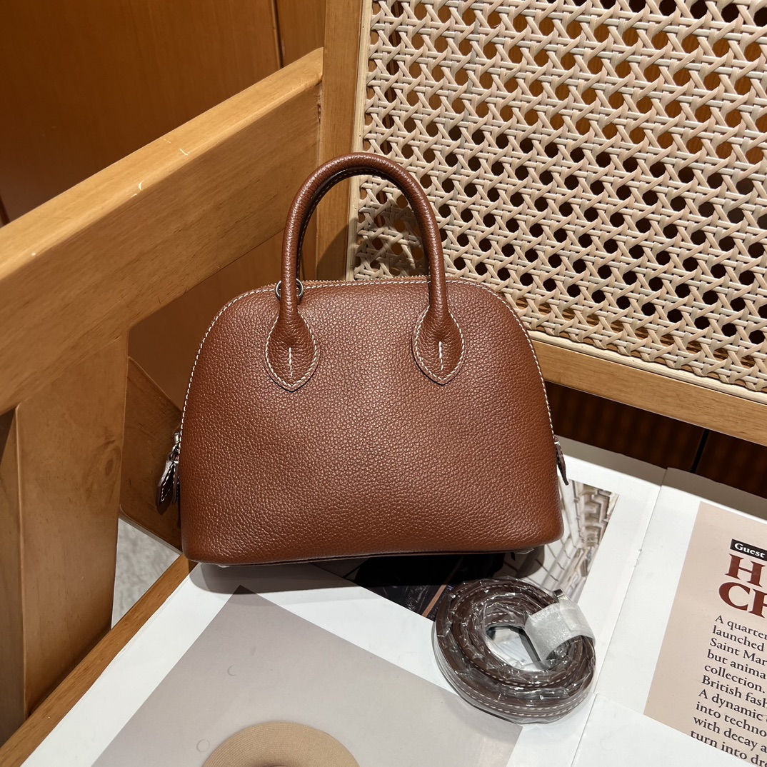 Hermes A貨 女款 Bolide 手提包 棕色經典款
