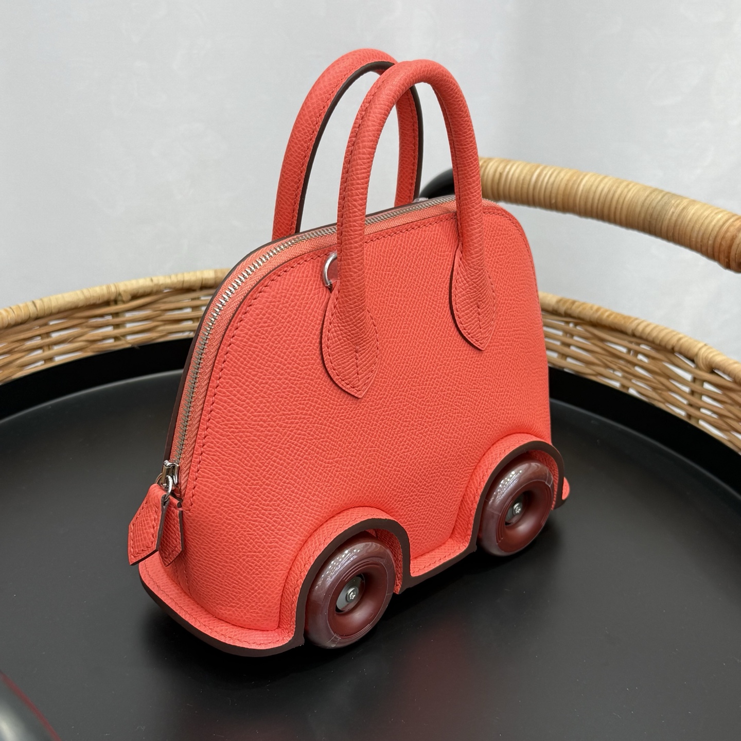 Hermes 高仿 女款 Mini Bolide 小車包 珊瑚紅潮流款| 13 Hermes 高仿 女款 Mini Bolide 小車包 珊瑚紅潮流款