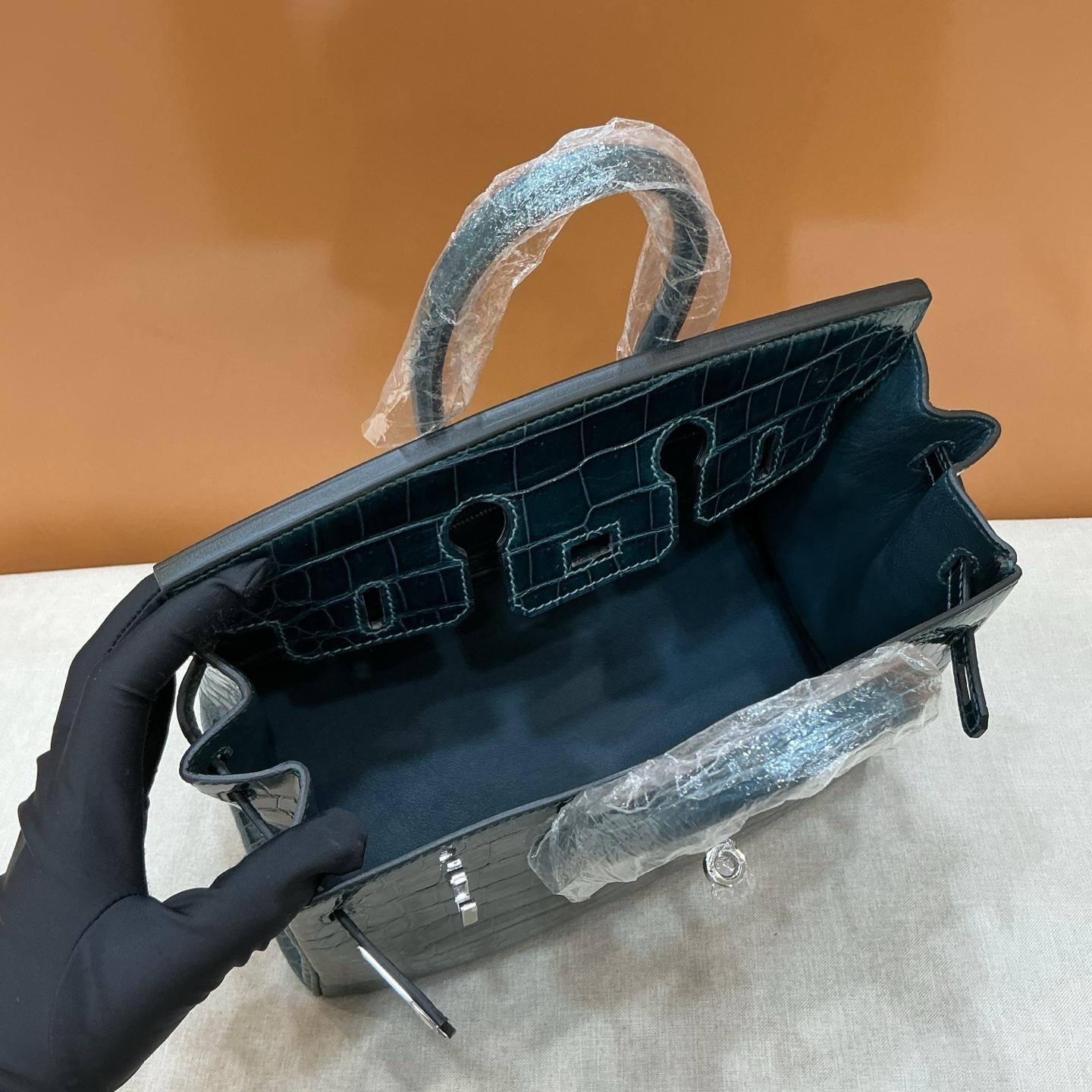 Hermes 一比一 女款 Birkin 鱷魚紋手提包 深綠奢華款| 12 Hermes 一比一 女款 Birkin 鱷魚紋手提包 深綠奢華款