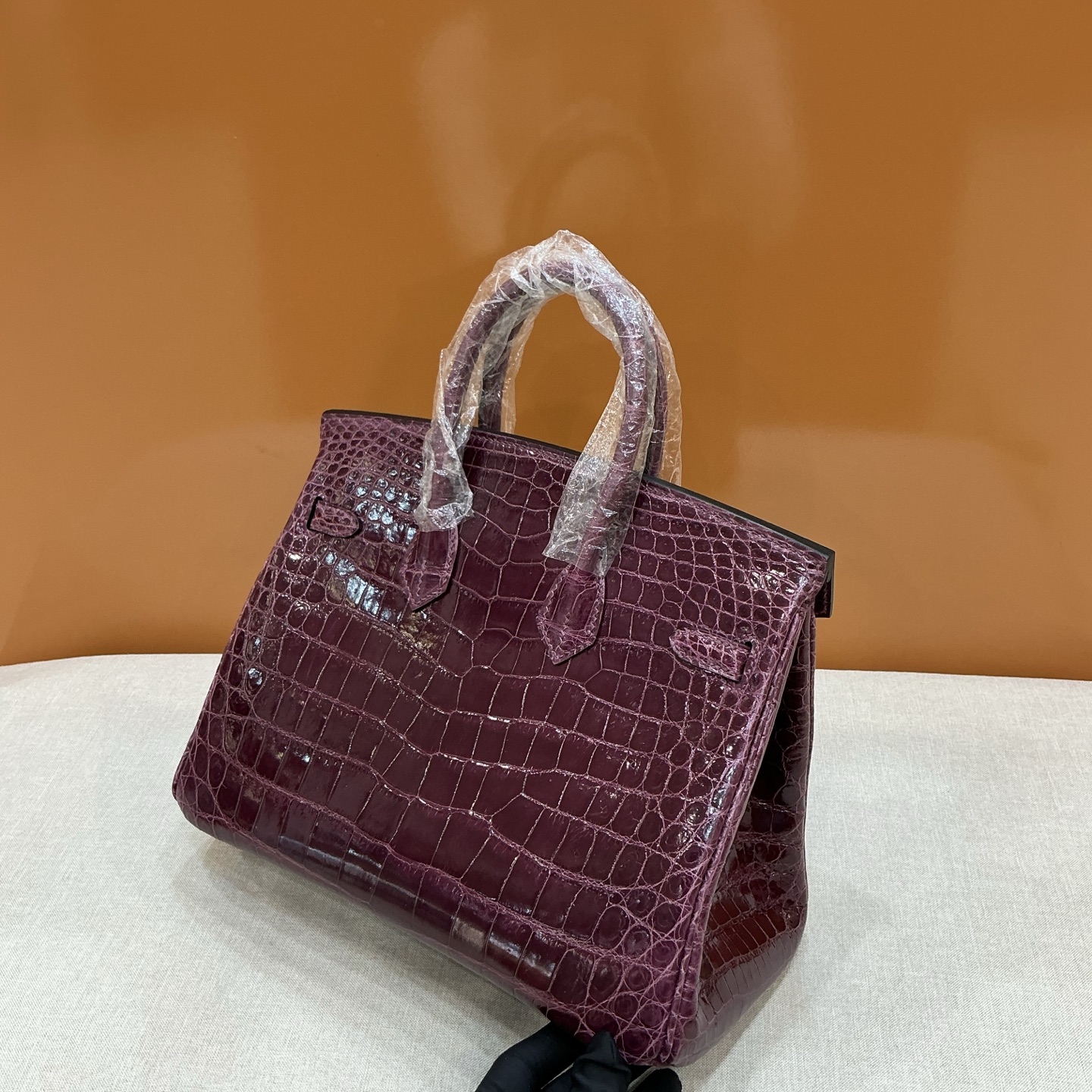 Hermes A貨 女款 Birkin 鱷魚紋手提包 紫紅高級款| 14 Hermes A貨 女款 Birkin 鱷魚紋手提包 紫紅高級款