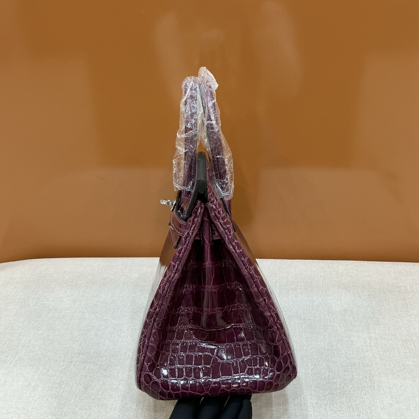Hermes A貨 女款 Birkin 鱷魚紋手提包 紫紅高級款| 12 Hermes A貨 女款 Birkin 鱷魚紋手提包 紫紅高級款