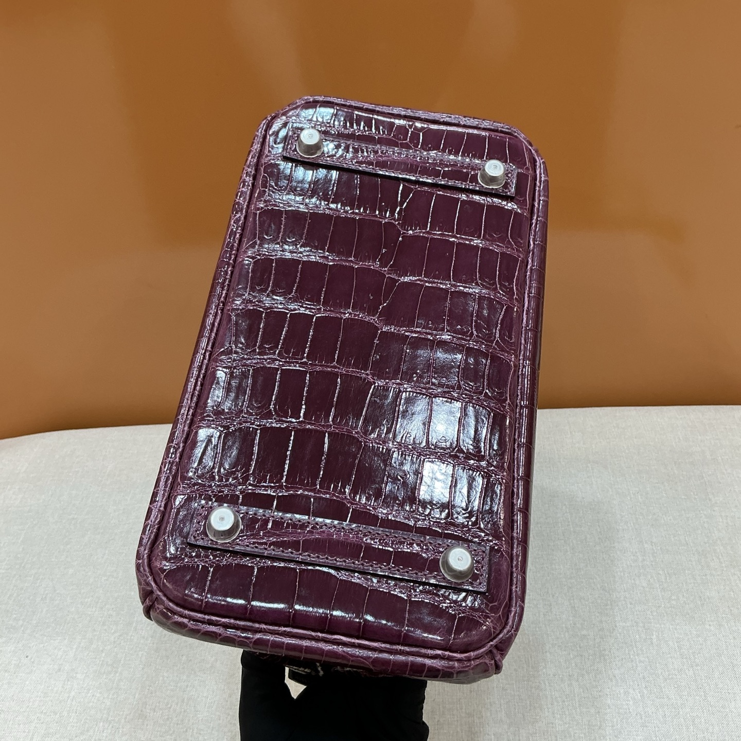 Hermes A貨 女款 Birkin 鱷魚紋手提包 紫紅高級款| 11 Hermes A貨 女款 Birkin 鱷魚紋手提包 紫紅高級款