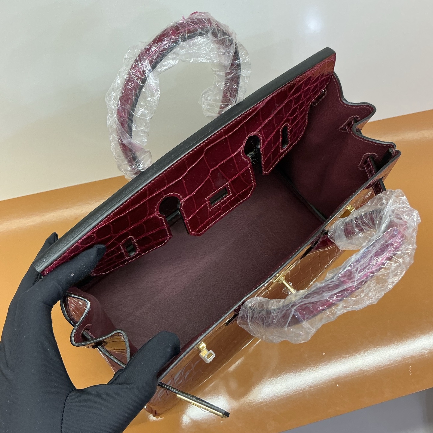 Hermes A貨 女款 Birkin 鱷魚紋手提包 紫紅高級款| 7 Hermes A貨 女款 Birkin 鱷魚紋手提包 紫紅高級款