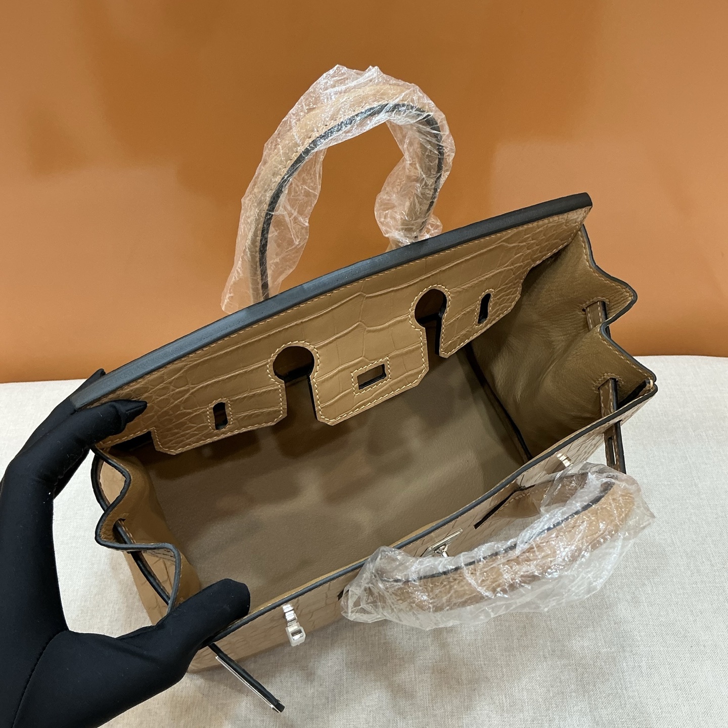 Hermes 一比一 Birkin 鱷魚紋手提包 卡其色優雅款| 9 Hermes 一比一 Birkin 鱷魚紋手提包 卡其色優雅款