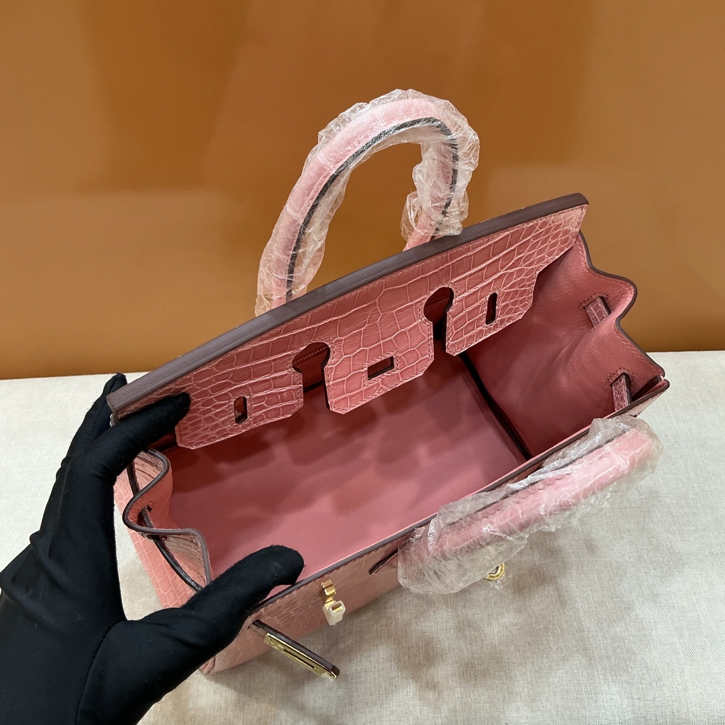 Hermes 原單 Birkin 鱷魚紋手提包 粉色甜美款| 9 Hermes 原單 Birkin 鱷魚紋手提包 粉色甜美款