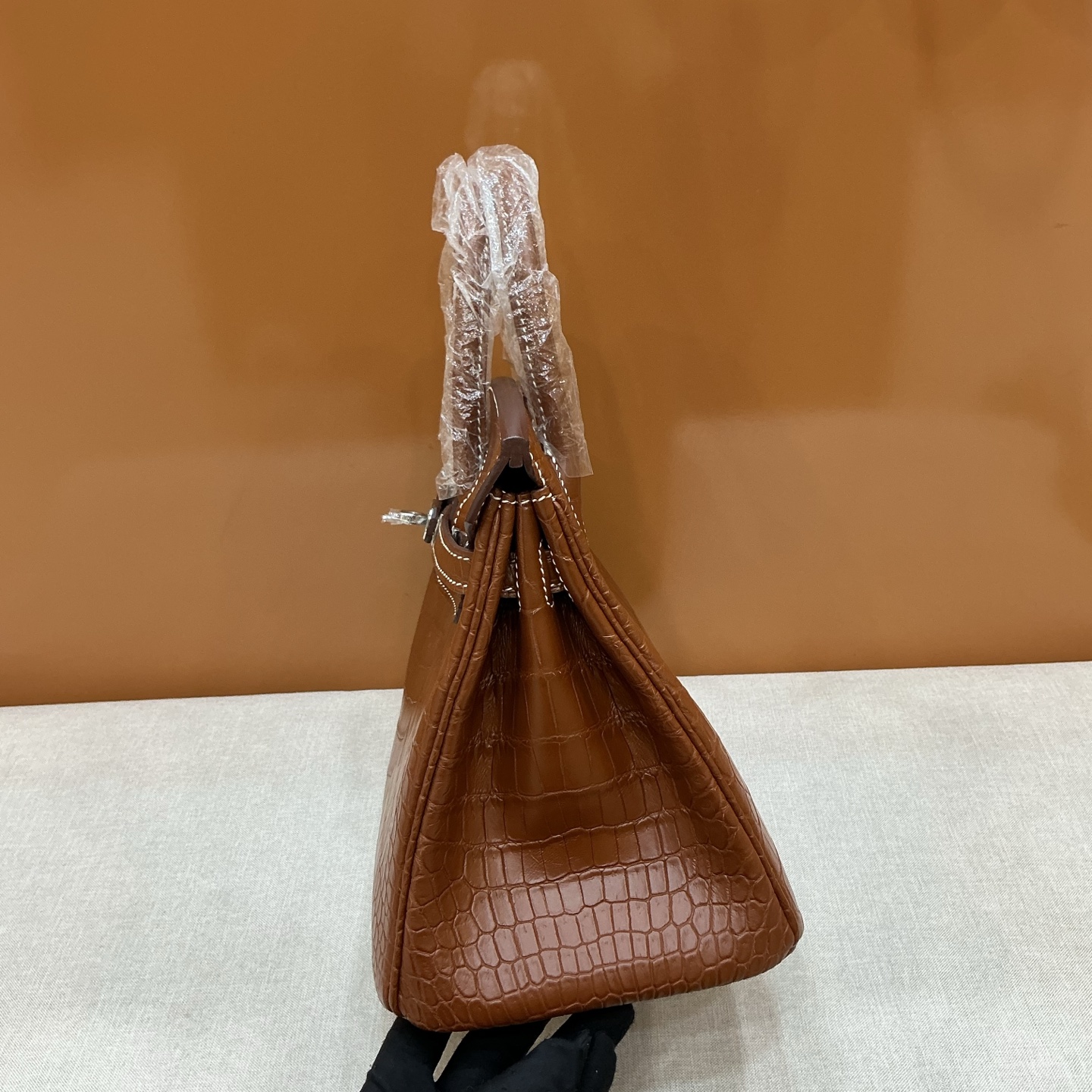 Hermes 高仿 Birkin 鱷魚紋手提包 深棕色新款| 8 Hermes 高仿 Birkin 鱷魚紋手提包 深棕色新款