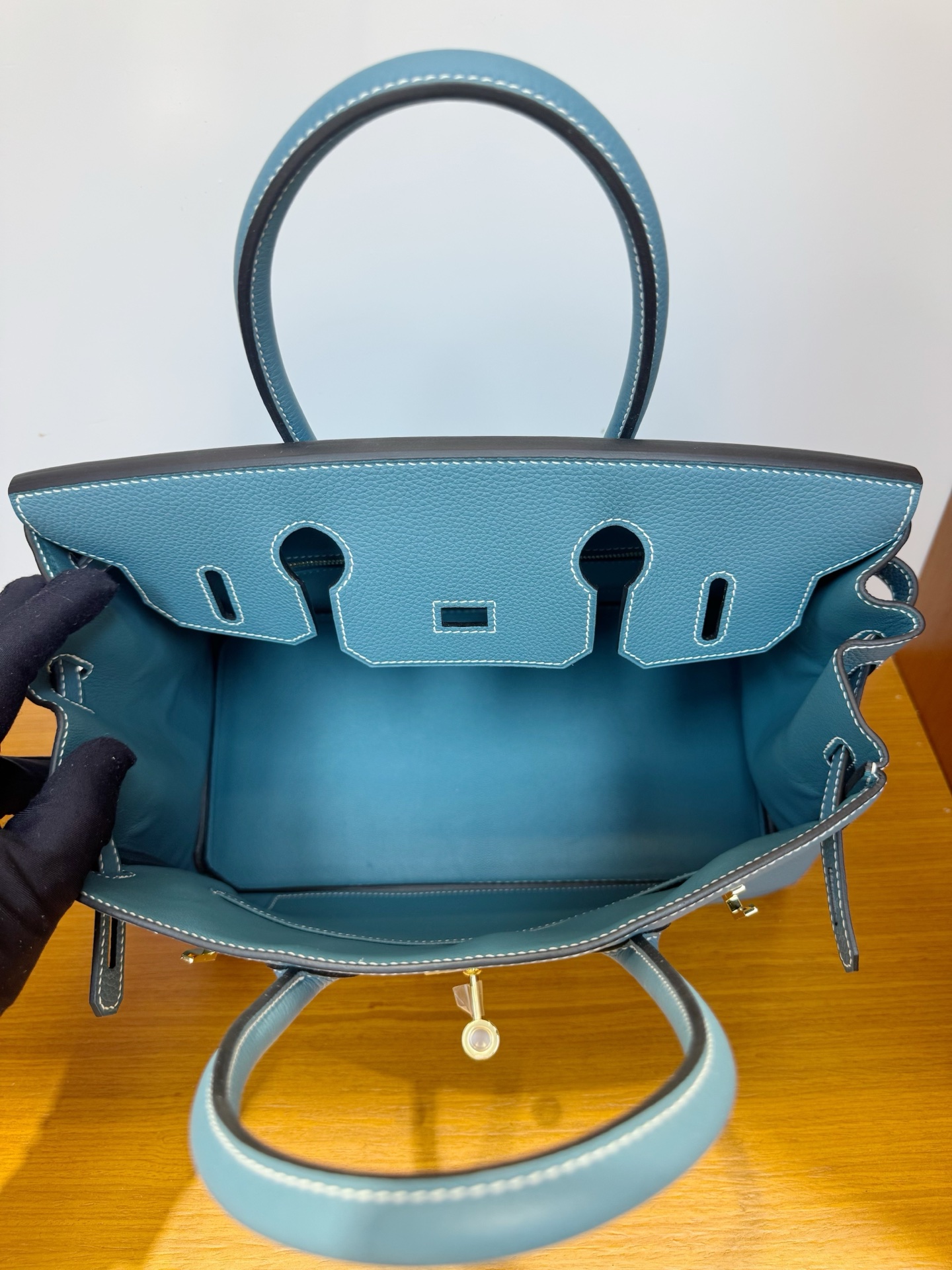 Hermes 一比一 Birkin 鱷魚紋手提包 天蓝色經典款| 8 Hermes 一比一 Birkin 鱷魚紋手提包 天蓝色經典款