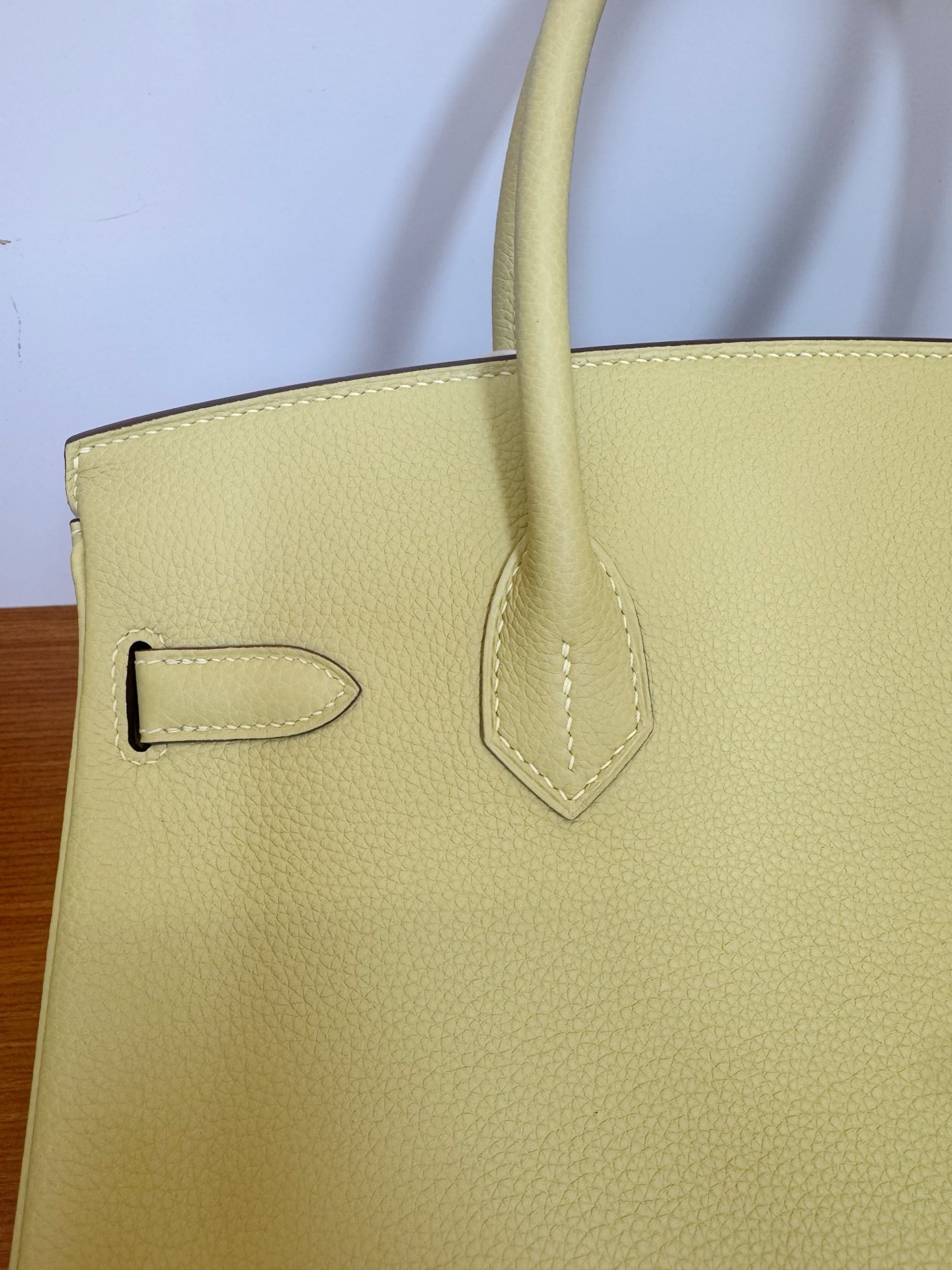 Hermes 高仿 Birkin Togo皮手提包 淡黃清新款| 9 Hermes 高仿 Birkin Togo皮手提包 淡黃清新款