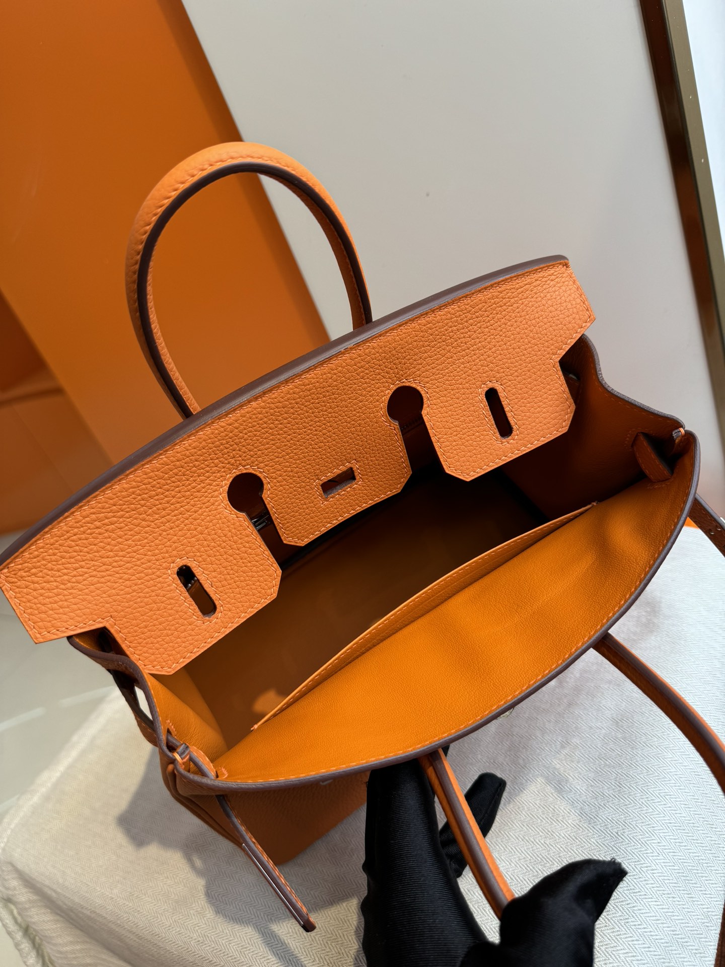 Hermes 一比一 女款 Birkin 手提包 橘色亮眼款 時尚通勤風| 11 Hermes 一比一 女款 Birkin 手提包 橘色亮眼款 時尚通勤風