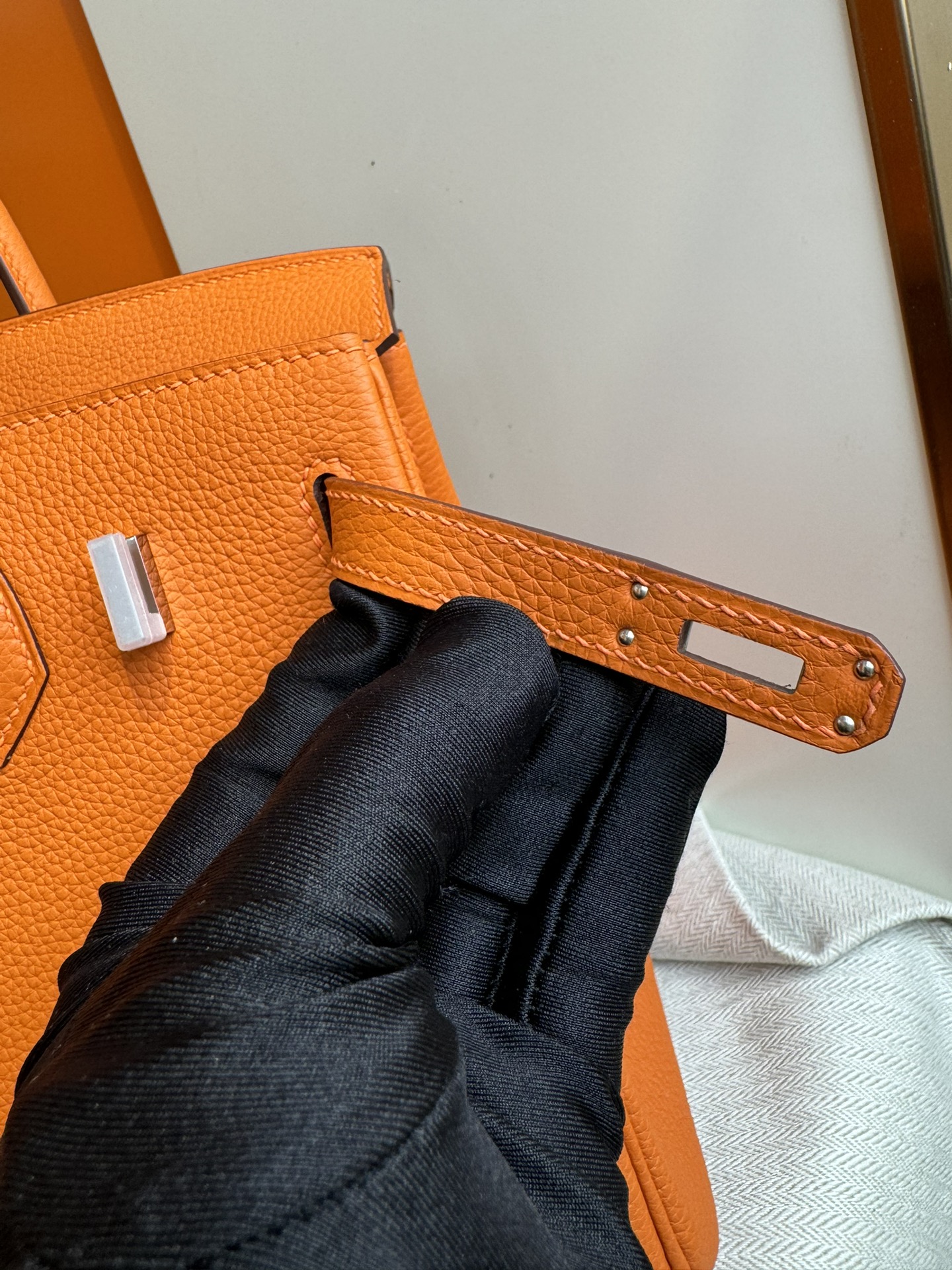 Hermes 一比一 女款 Birkin 手提包 橘色亮眼款 時尚通勤風| 9 Hermes 一比一 女款 Birkin 手提包 橘色亮眼款 時尚通勤風