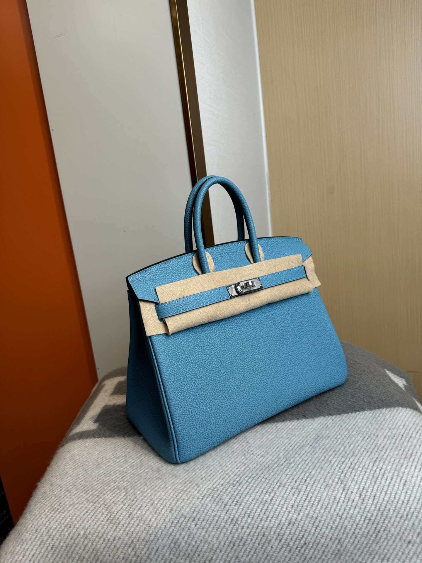 Hermes A貨 女款 Birkin 手提包 湖水藍清新百搭款商務百搭風| 13 Hermes A貨 女款 Birkin 手提包 湖水藍清新百搭款商務百搭風