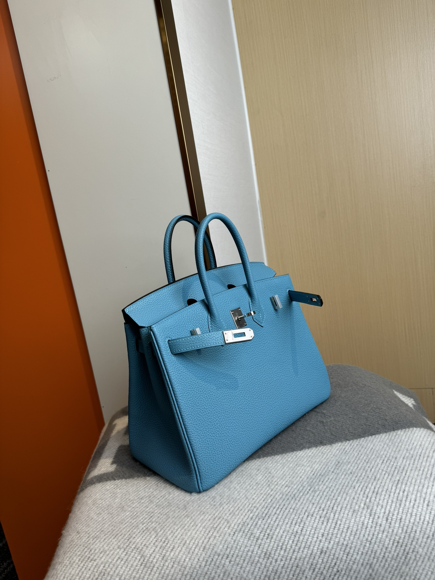 Hermes A貨 女款 Birkin 手提包 湖水藍清新百搭款商務百搭風| 7 Hermes A貨 女款 Birkin 手提包 湖水藍清新百搭款商務百搭風
