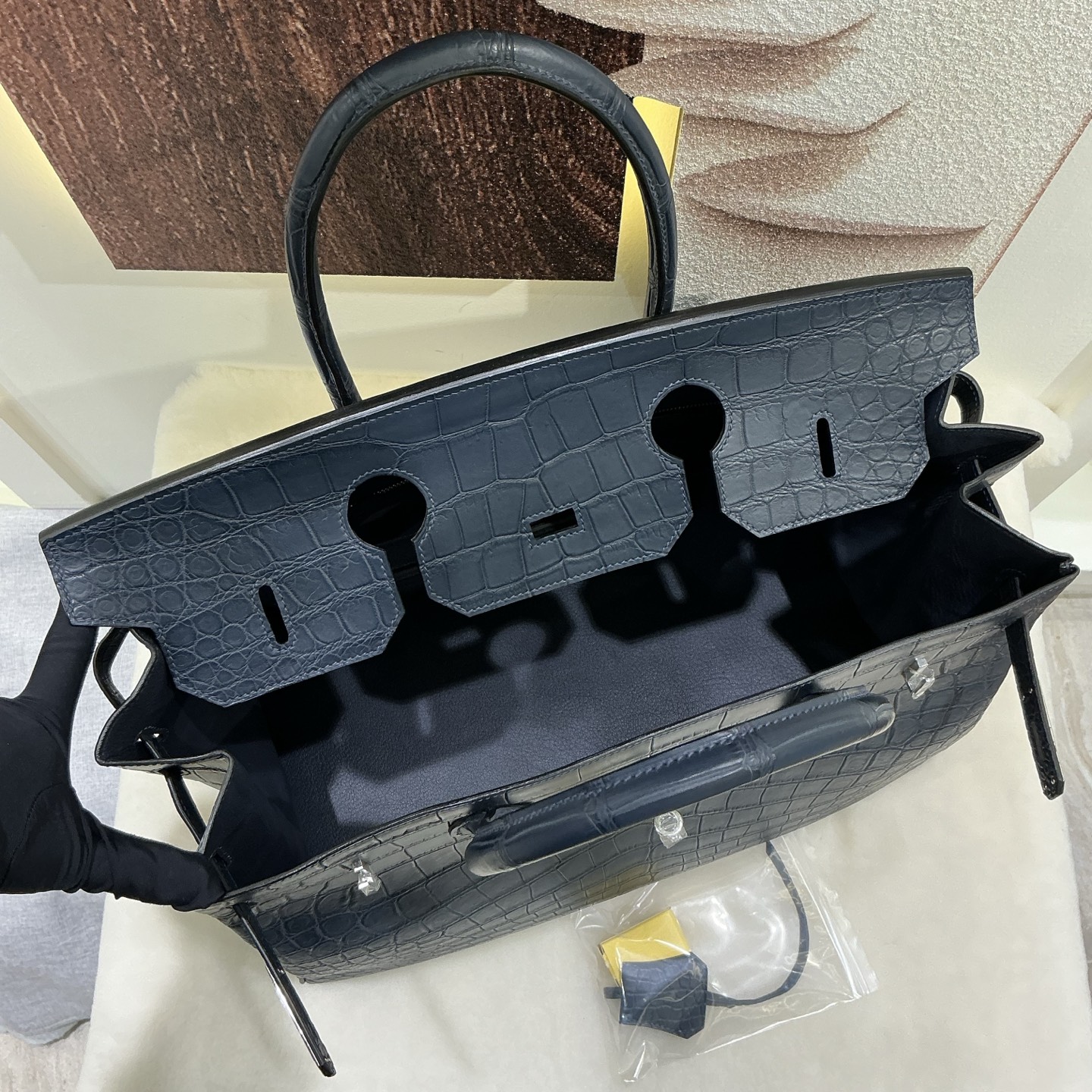 Hermes 原單 女款 Birkin 手提包 深藍拼接款 商務質感風| 8 Hermes 原單 女款 Birkin 手提包 深藍拼接款 商務質感風