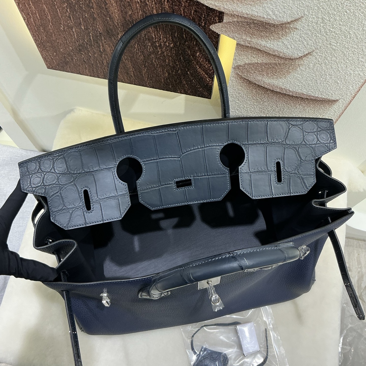 Hermes A貨 女款 Birkin 手提包 藍色鱷魚紋 高級氣場款| 8 Hermes A貨 女款 Birkin 手提包 藍色鱷魚紋 高級氣場款