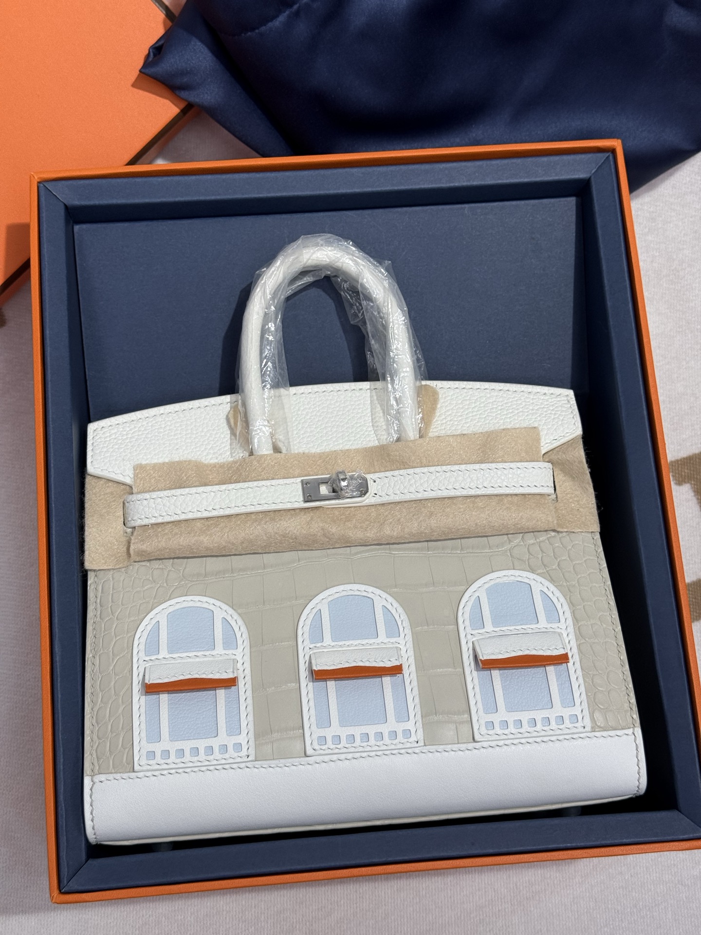 Hermes 原單 女款 Birkin 限量房屋圖案手提包 藝術設計款| 14 Hermes 原單 女款 Birkin 限量房屋圖案手提包 藝術設計款