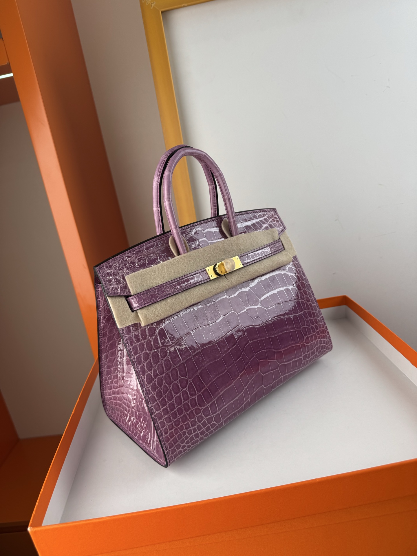 Hermes 原單 女款 Birkin 紫色鱷魚紋手提包 優雅氣場款| 13 Hermes 原單 女款 Birkin 紫色鱷魚紋手提包 優雅氣場款
