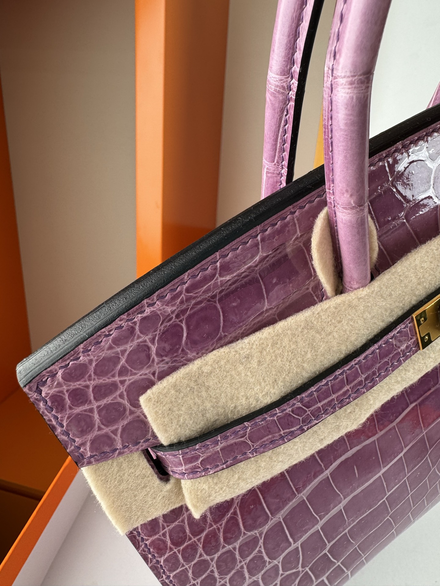 Hermes 原單 女款 Birkin 紫色鱷魚紋手提包 優雅氣場款| 10 Hermes 原單 女款 Birkin 紫色鱷魚紋手提包 優雅氣場款