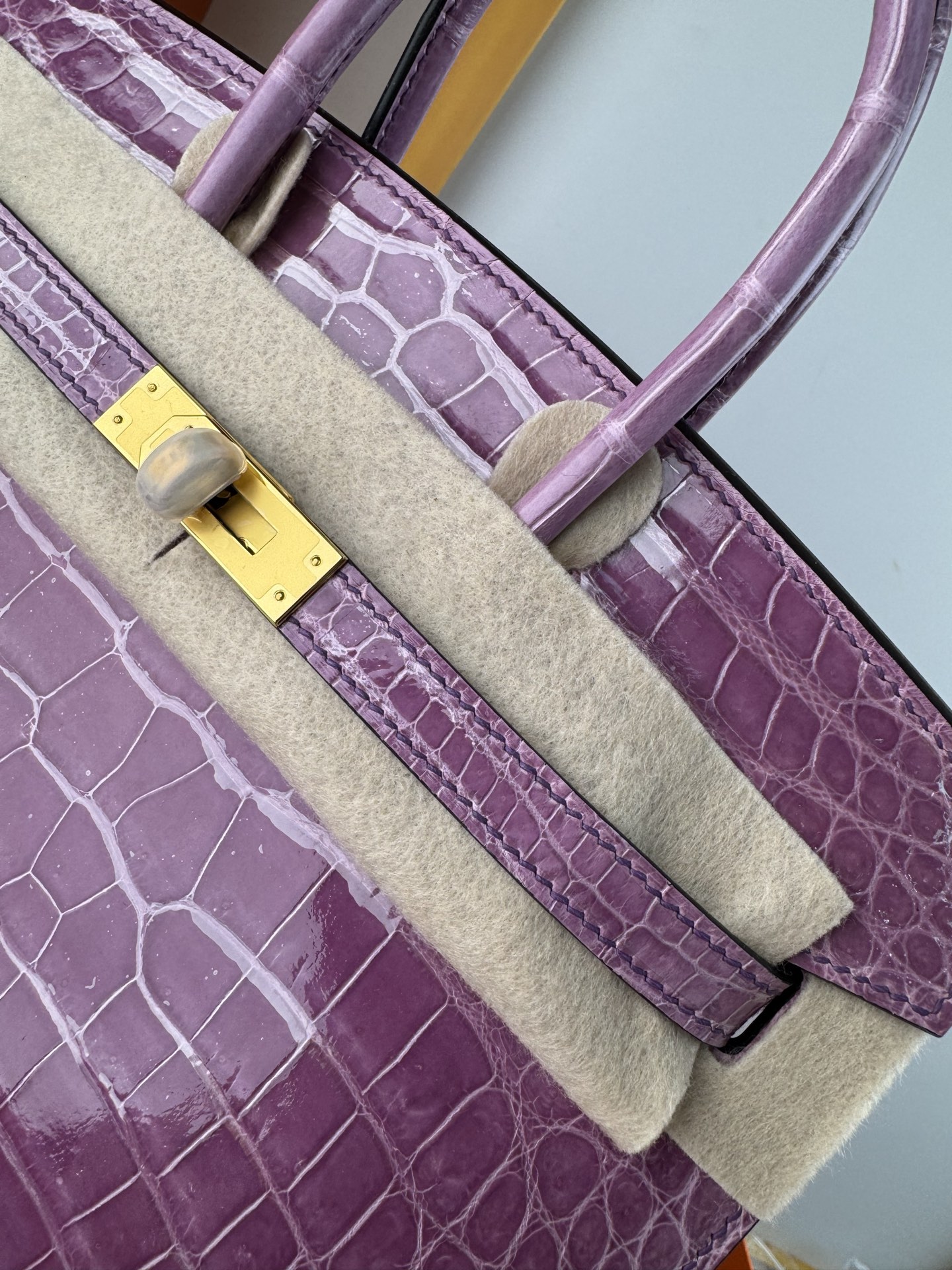Hermes 原單 女款 Birkin 紫色鱷魚紋手提包 優雅氣場款| 9 Hermes 原單 女款 Birkin 紫色鱷魚紋手提包 優雅氣場款