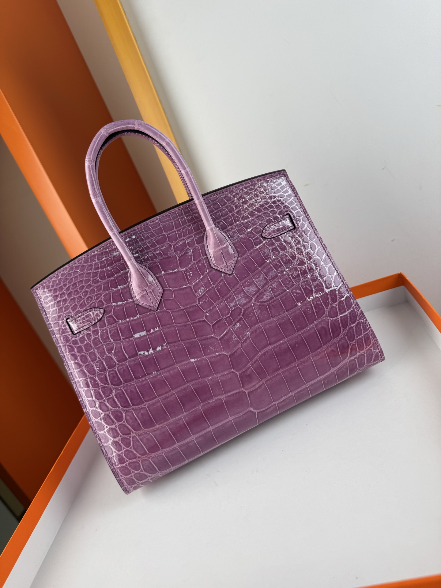 Hermes 原單 女款 Birkin 紫色鱷魚紋手提包 優雅氣場款| 7 Hermes 原單 女款 Birkin 紫色鱷魚紋手提包 優雅氣場款