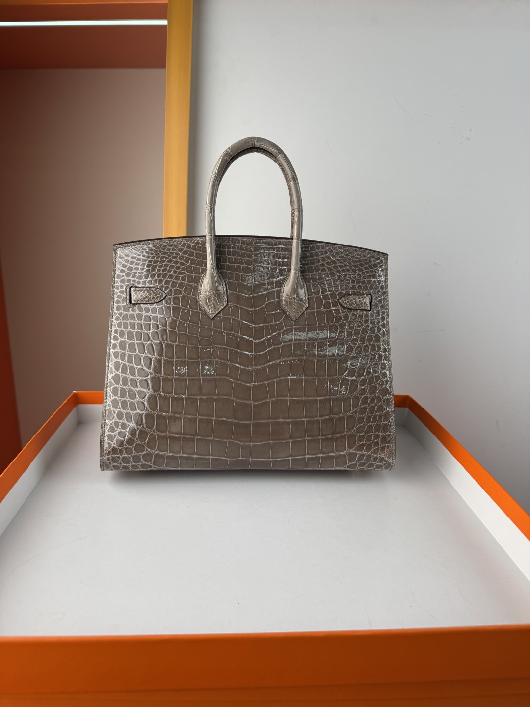 Hermes A貨 女款 Birkin 灰色鱷魚紋手提包 沉穩百搭款| 14 Hermes A貨 女款 Birkin 灰色鱷魚紋手提包 沉穩百搭款