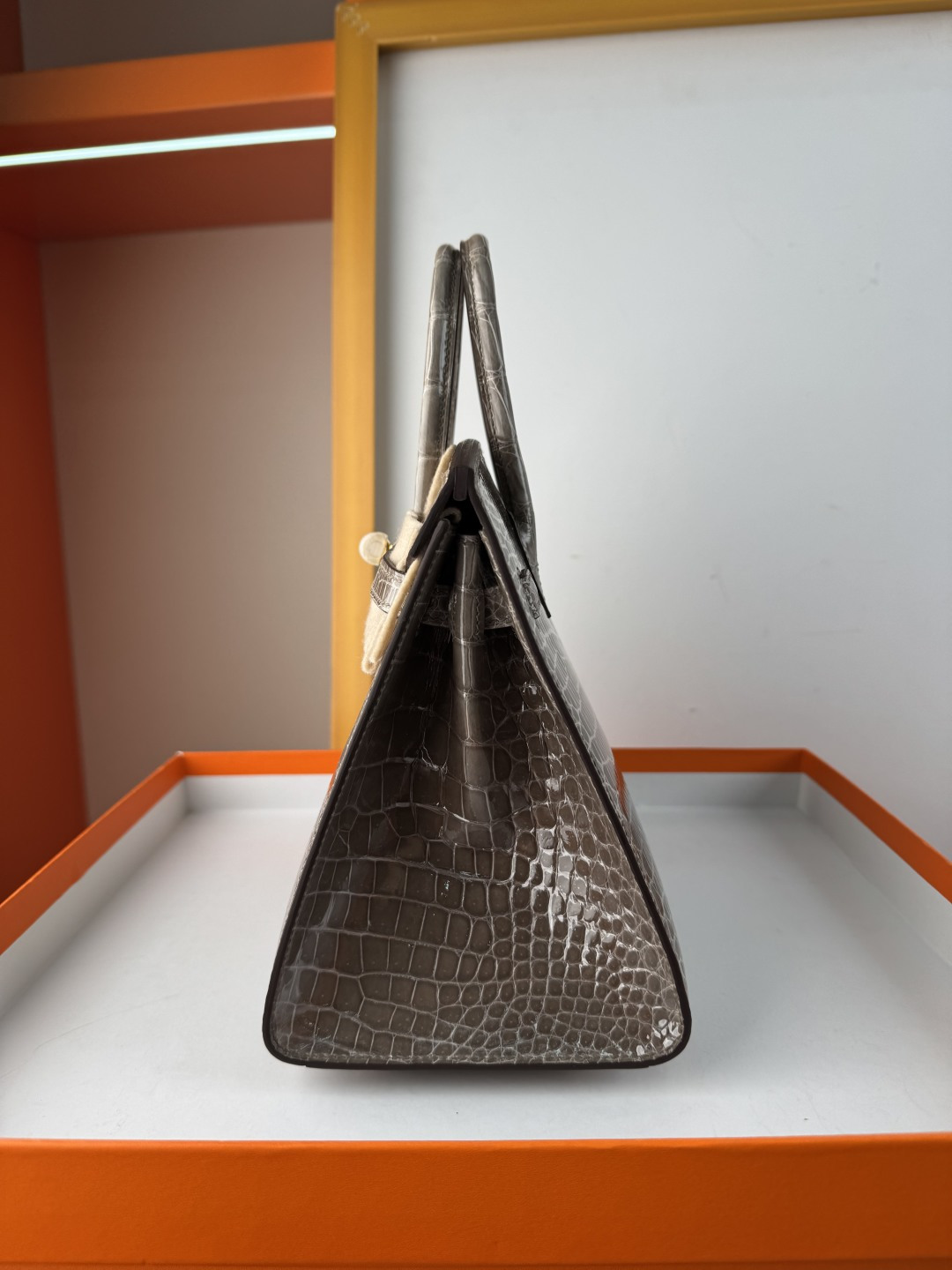 Hermes A貨 女款 Birkin 灰色鱷魚紋手提包 沉穩百搭款| 11 Hermes A貨 女款 Birkin 灰色鱷魚紋手提包 沉穩百搭款