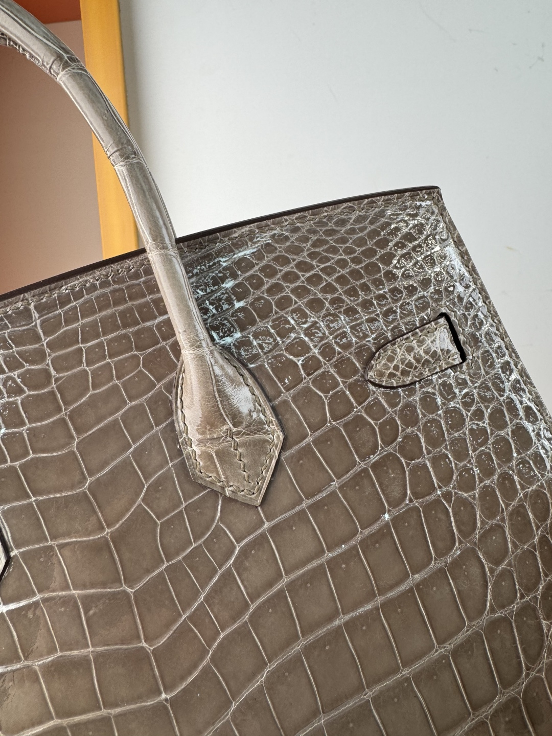 Hermes A貨 女款 Birkin 灰色鱷魚紋手提包 沉穩百搭款| 9 Hermes A貨 女款 Birkin 灰色鱷魚紋手提包 沉穩百搭款