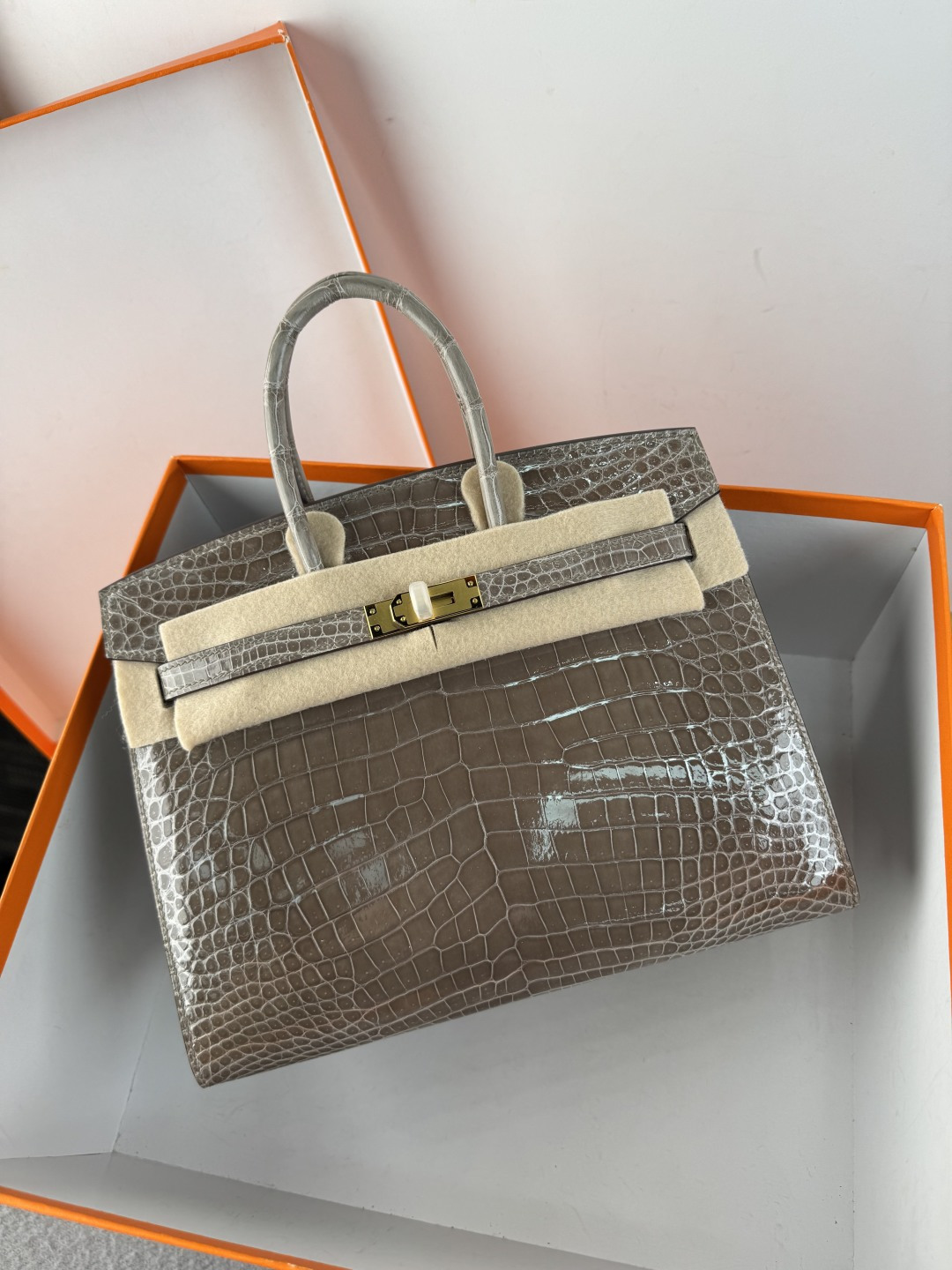 Hermes A貨 女款 Birkin 灰色鱷魚紋手提包 沉穩百搭款| 7 Hermes A貨 女款 Birkin 灰色鱷魚紋手提包 沉穩百搭款