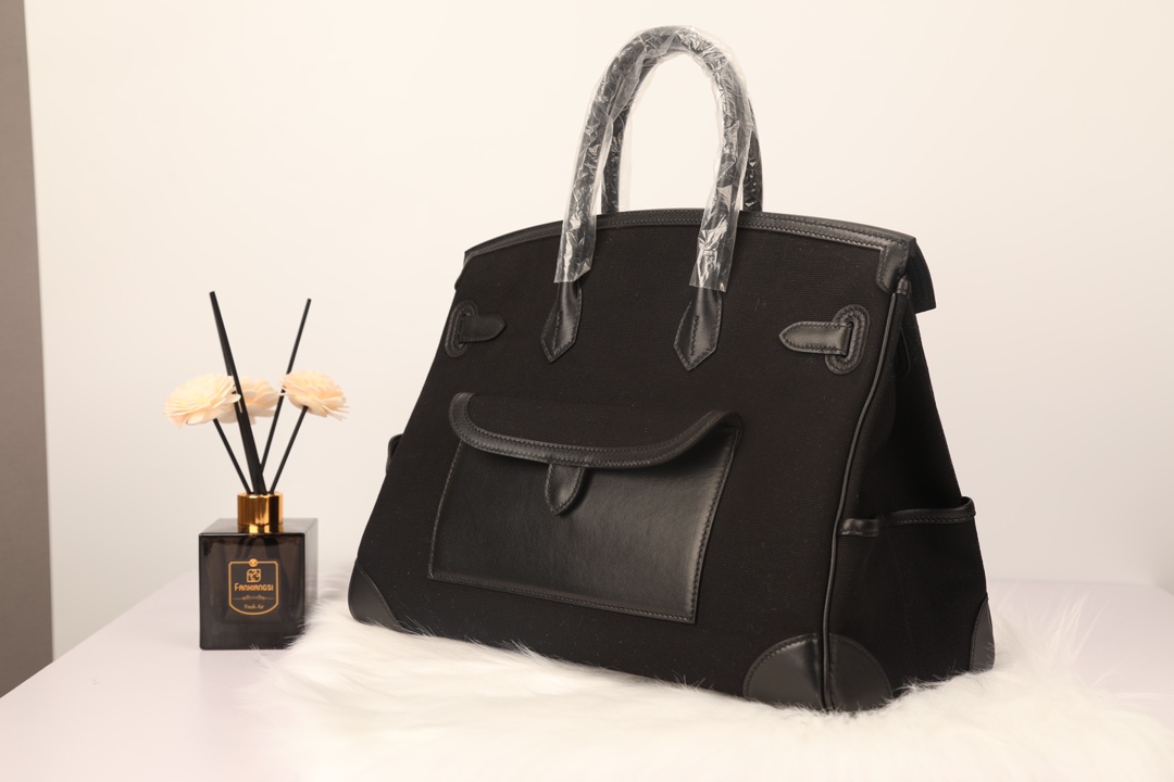 Hermes 原單 女款 Birkin 帆布拼皮口袋手提包 戶外機能風| 11 Hermes 原單 女款 Birkin 帆布拼皮口袋手提包 戶外機能風