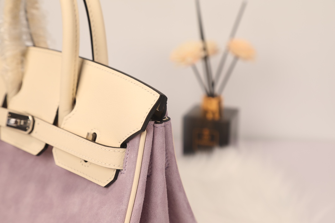 Hermes 原單 女款 Birkin 奶油紫拼皮手提包 溫柔氣質款| 16 Hermes 原單 女款 Birkin 奶油紫拼皮手提包 溫柔氣質款
