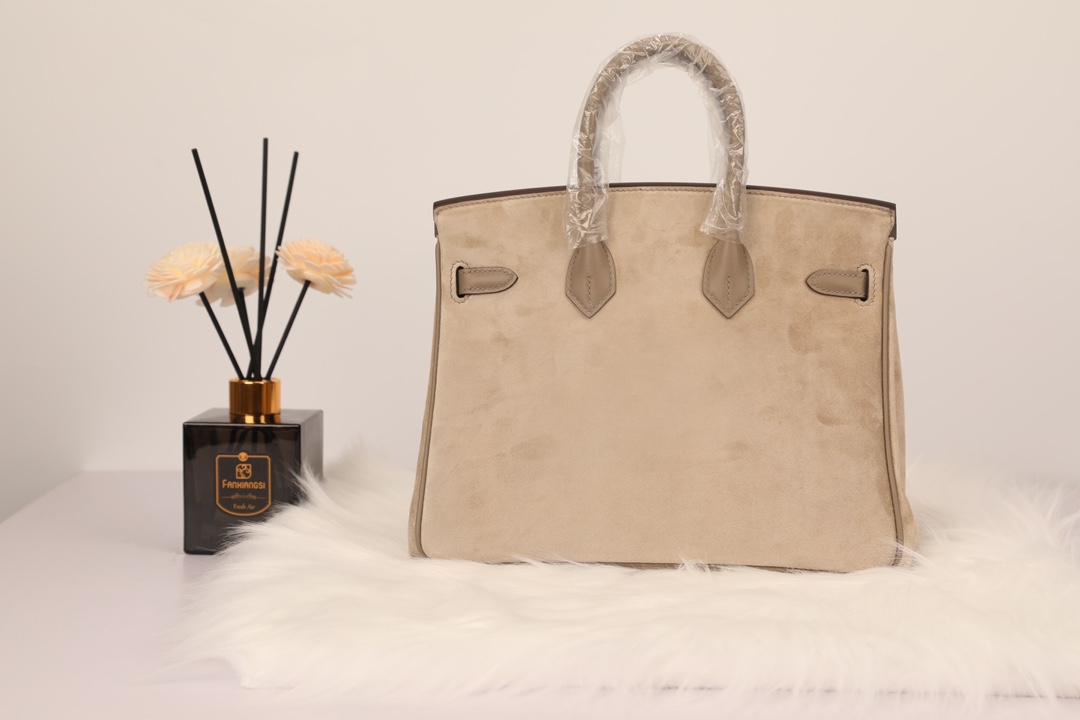 Hermes 原單 女款 Birkin 奶茶卡其麂皮手提包 溫柔氣質高級款| 15 Hermes 原單 女款 Birkin 奶茶卡其麂皮手提包 溫柔氣質高級款